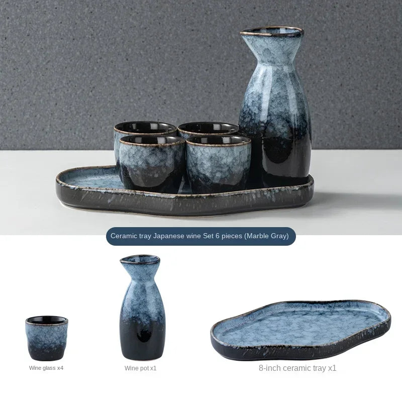 Handmade Japanese Style Sake Warmer & Cups