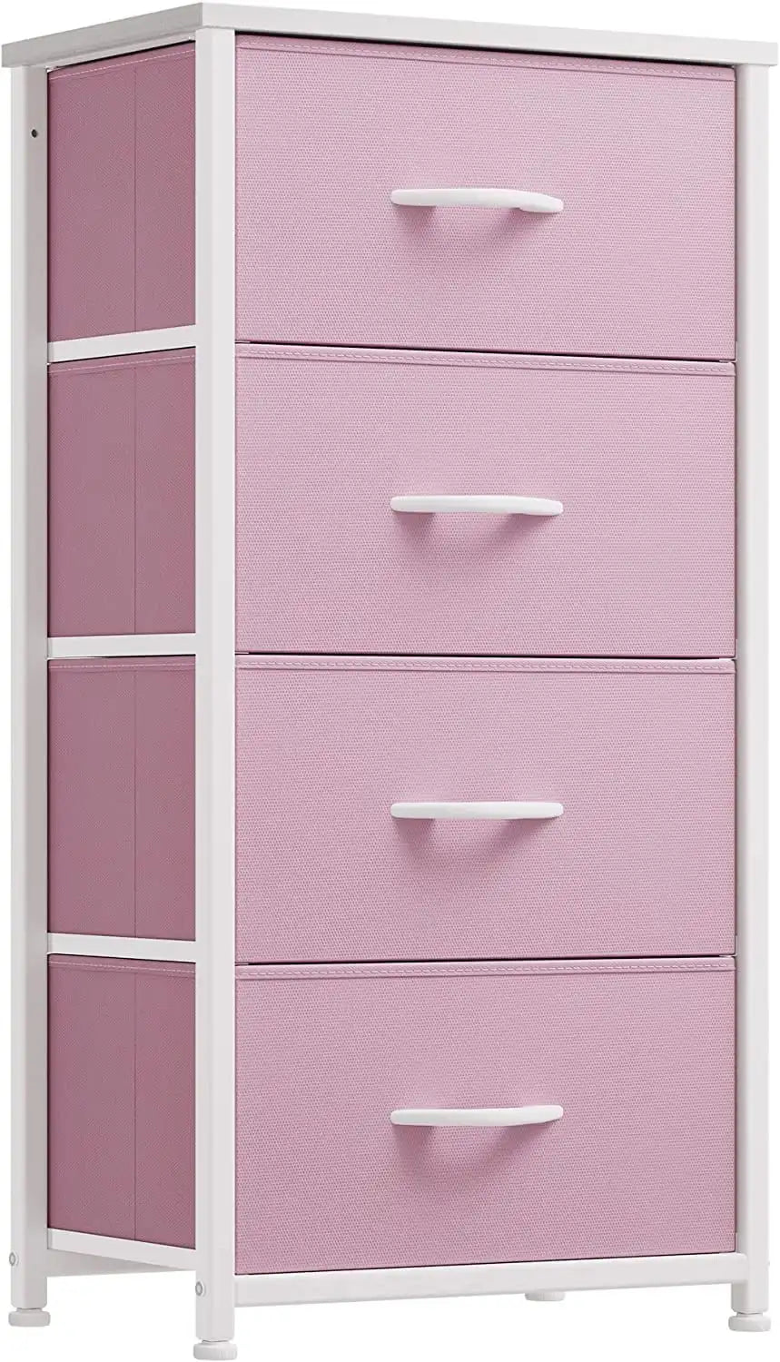 Sturdy Organizer, Durable Fabric Drawers, Steel Frame; Wood Top