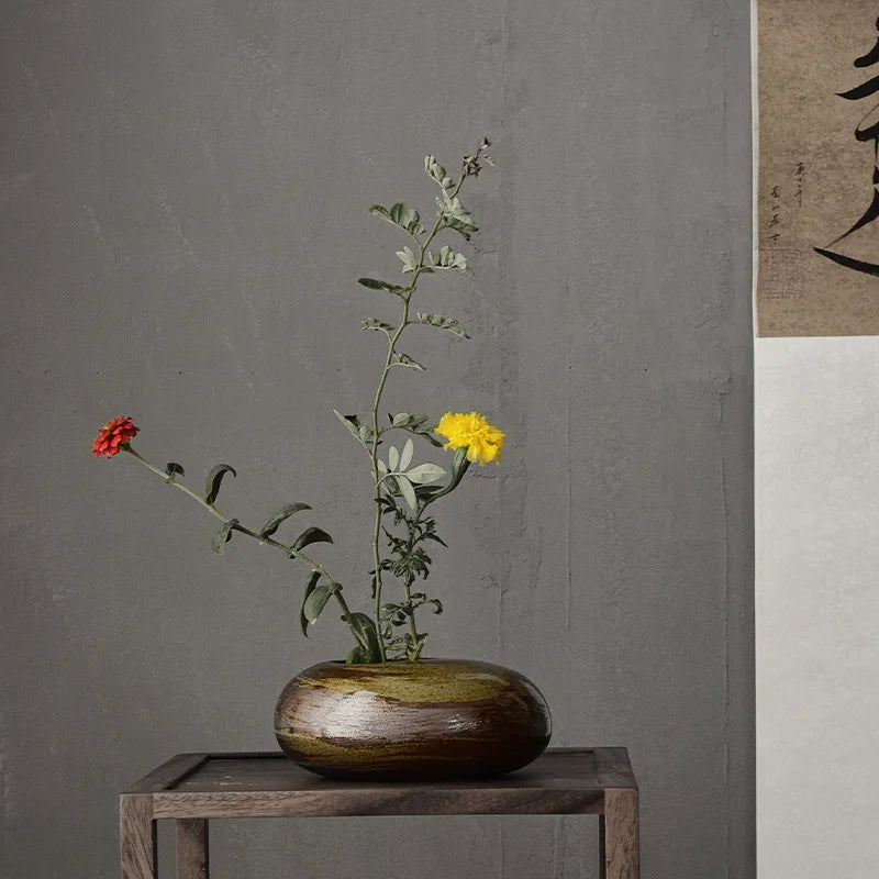 Japanese Style Abstract Pottery Vase
