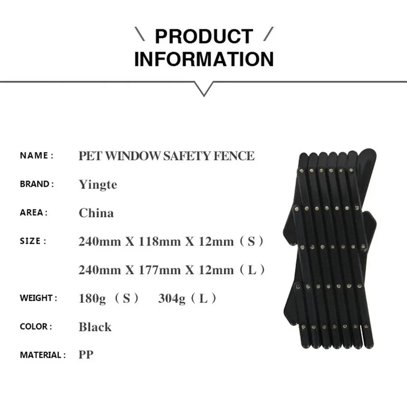 Car Window Expandable Safety Fence for Pets