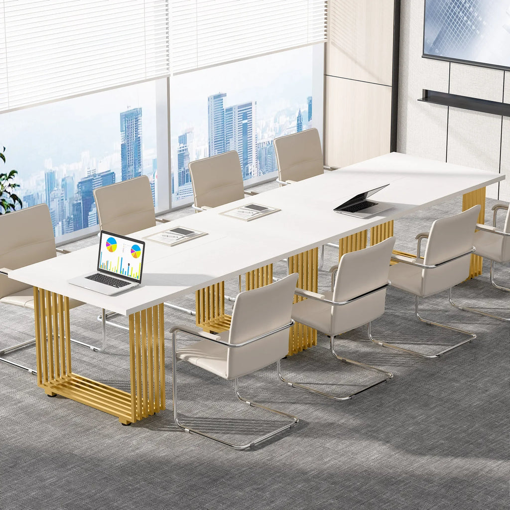 Modern Office Desk with Gold Metal Legs