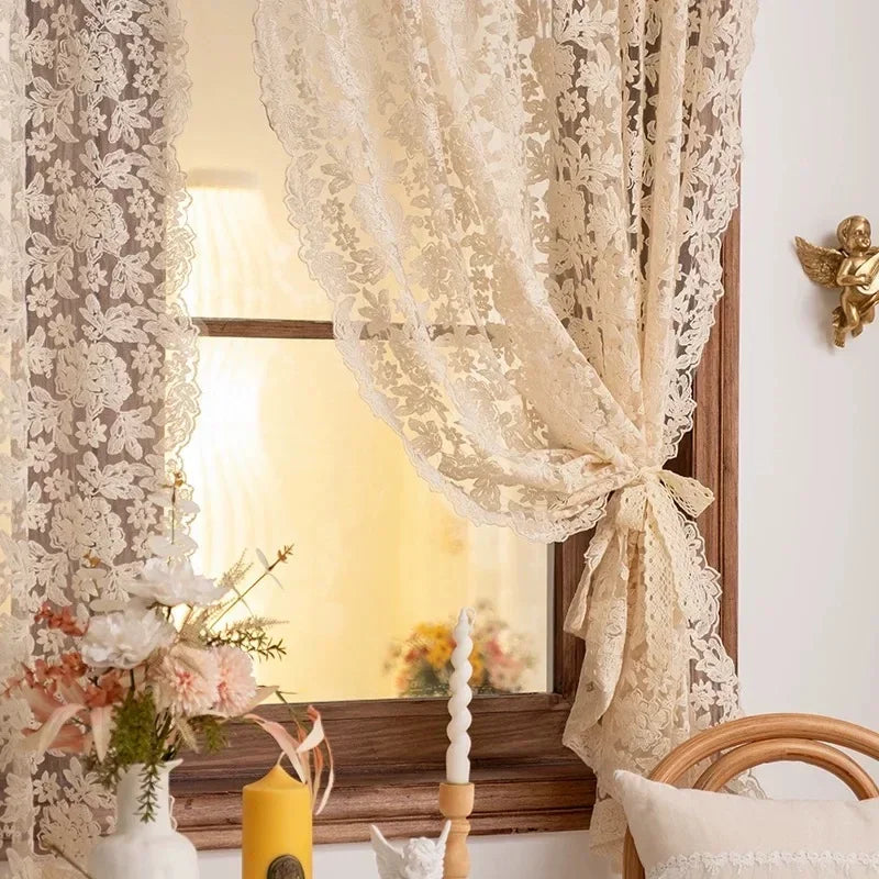 French Style Romantic Lace Tulle Window Coverings
