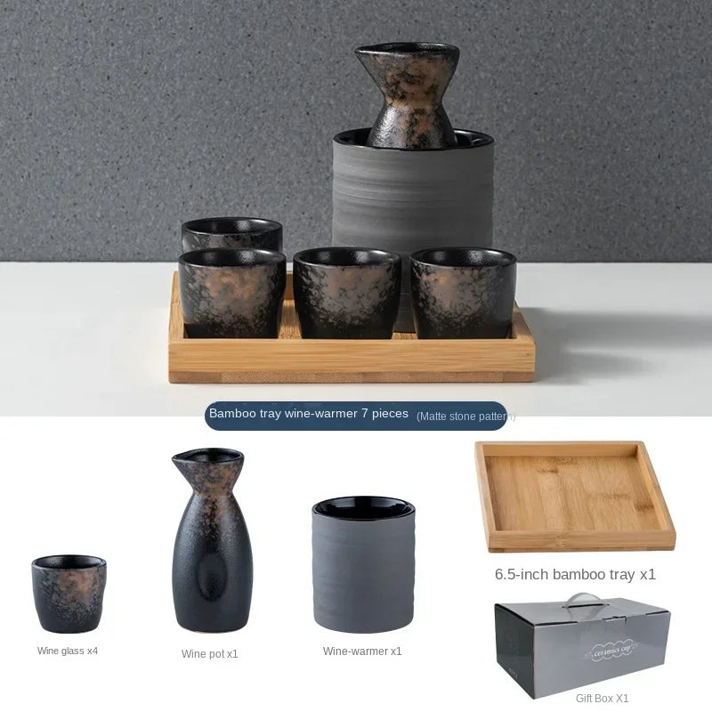 Handmade Japanese Style Sake Warmer & Cups