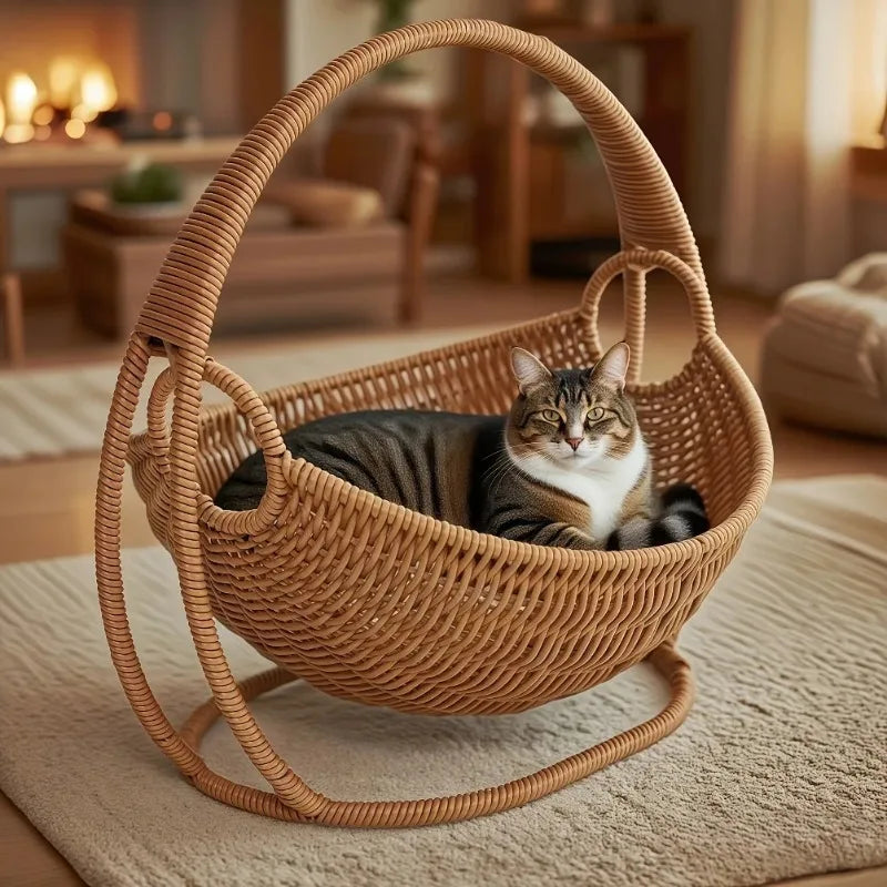 Rattan Hammock Indoor Hanging Cat Bed