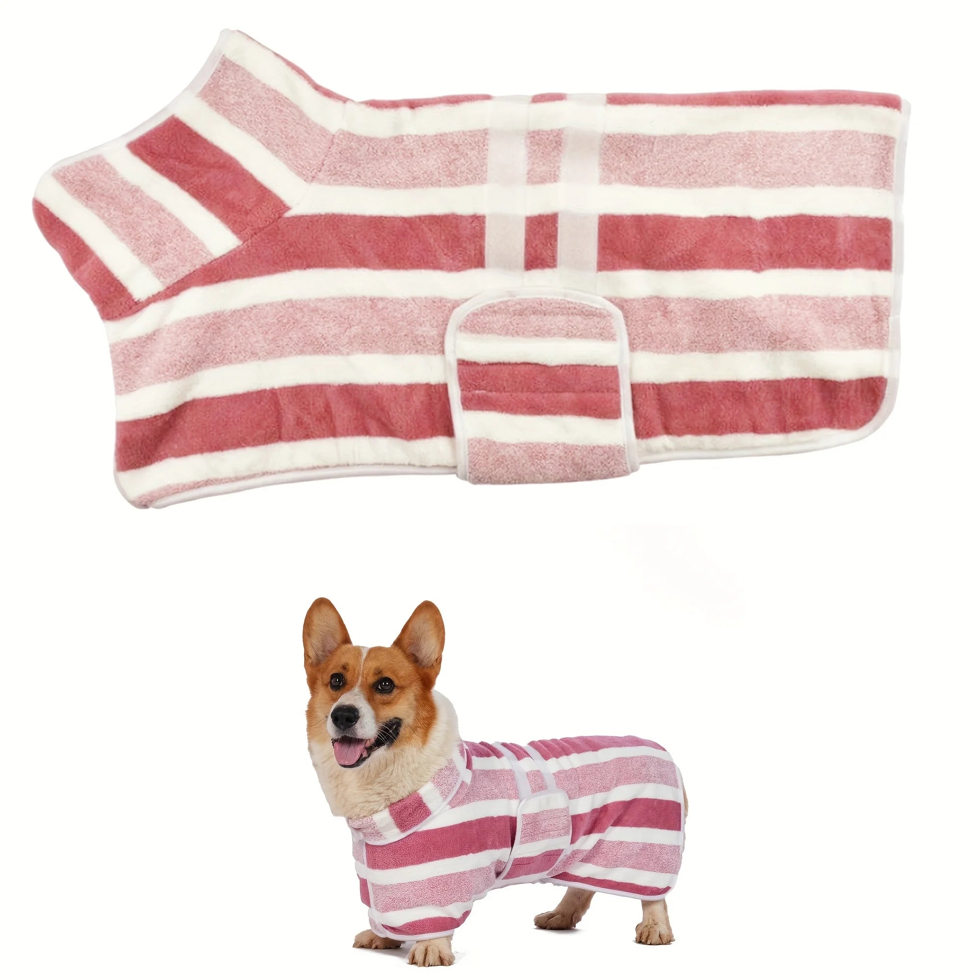 Fully Wrapped Dog Bathrobe Towel; Quick Drying