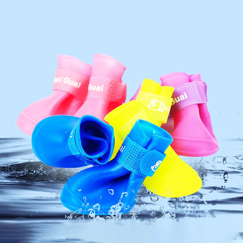4Pcs Waterproof Rain shoes, Anti-slip Dog Boot
