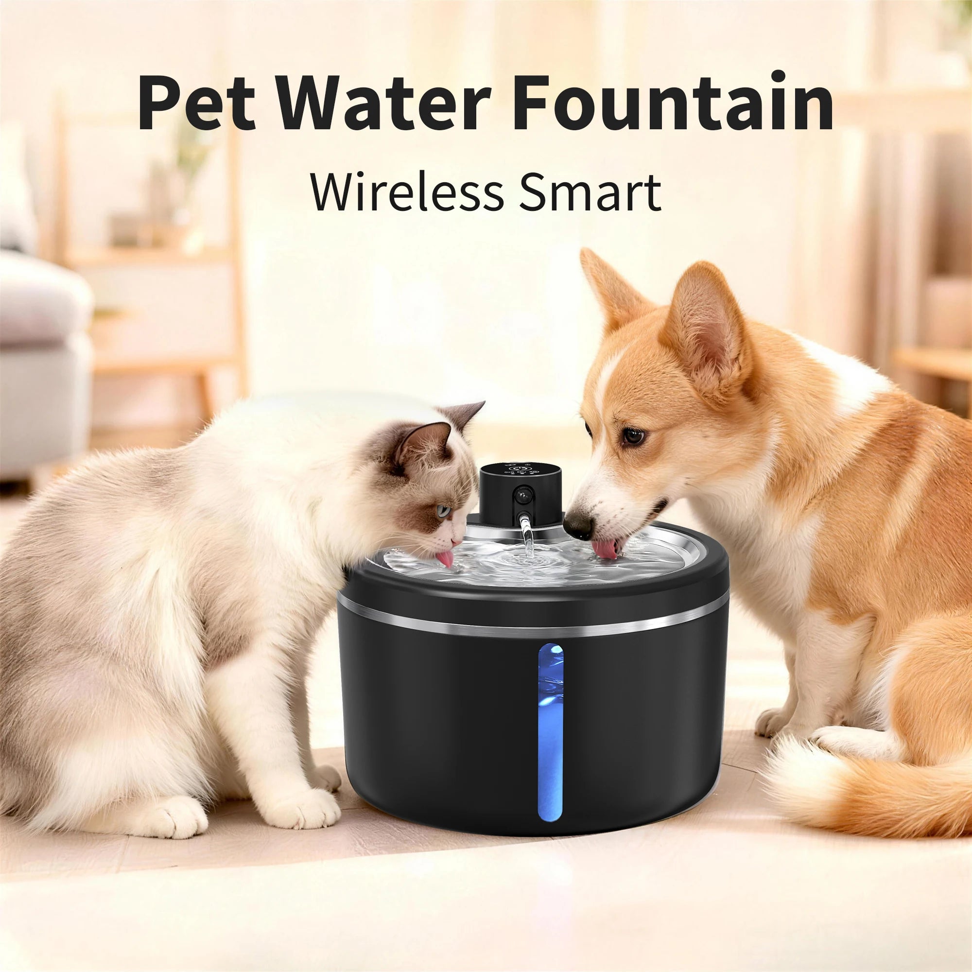 3L Stainless Steel Pet Water Fountain