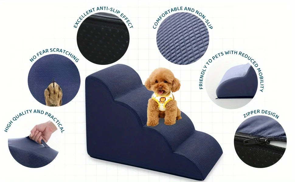 2/3/4 Tier Pet Stairs, Ramp, Washable Cover