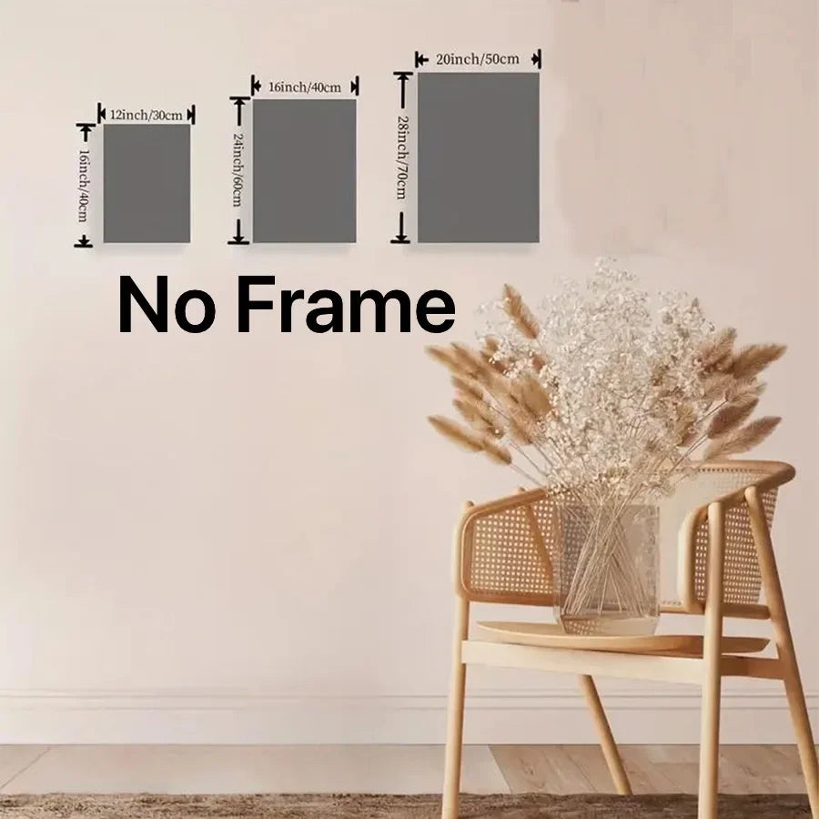 Modern Boho Oil on Canvas Unframed Prints; 3pcs/Set