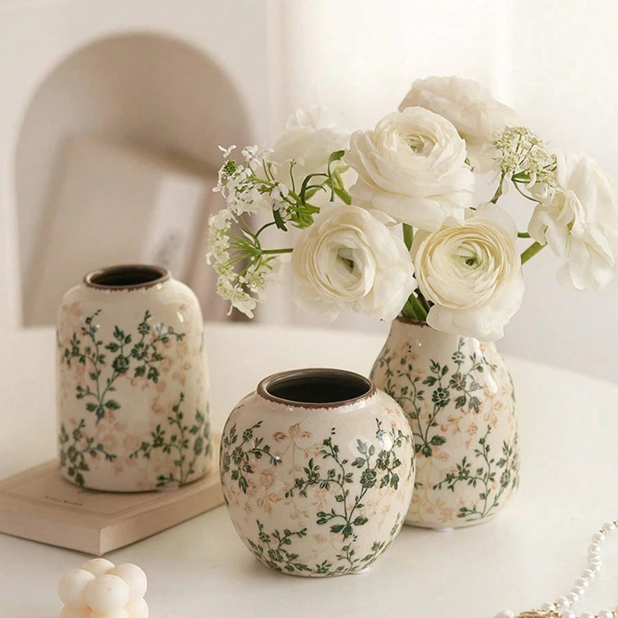 Handmade Bohemian Art Ice Crackle Ceramic Vases
