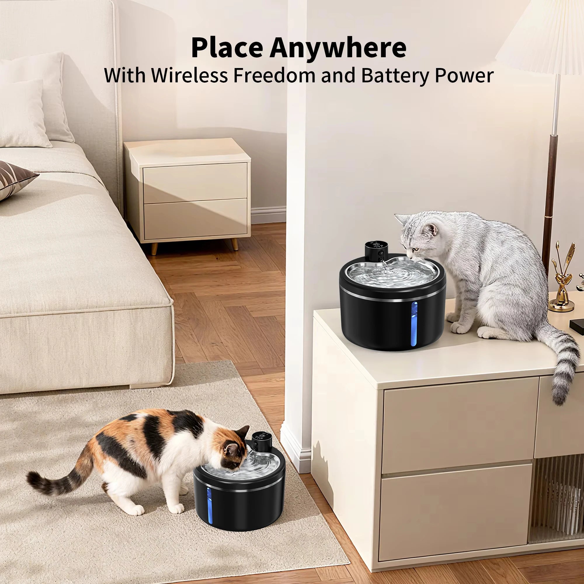 3L Stainless Steel Pet Water Fountain