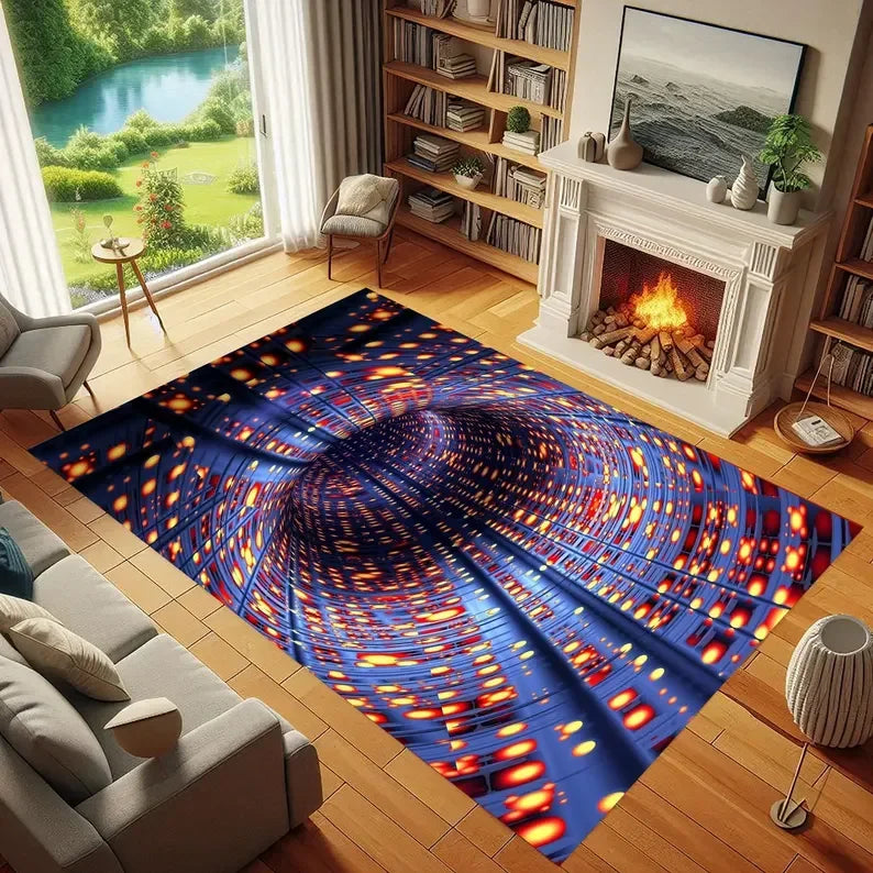 Holographic Floor Art Rug; 7 Designs & 4 Sizes
