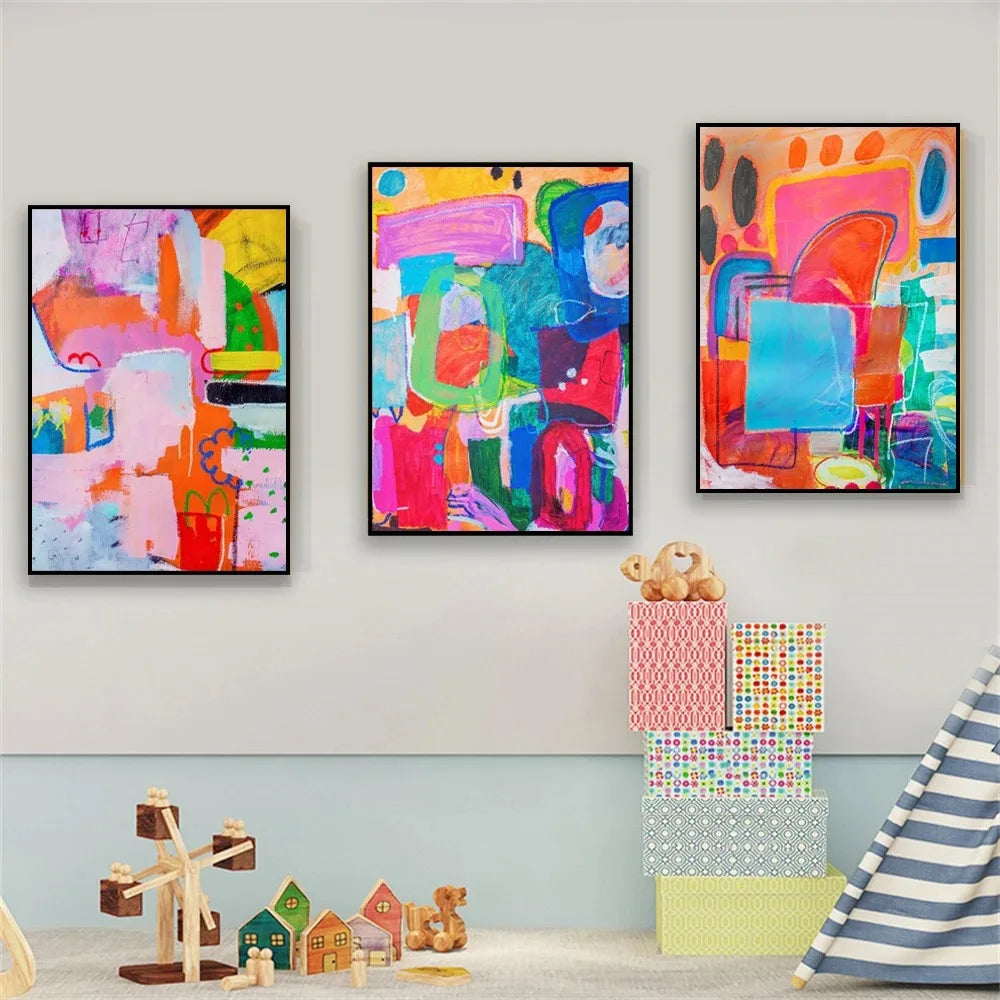 Abstract Mid Century Wall Art Canvas