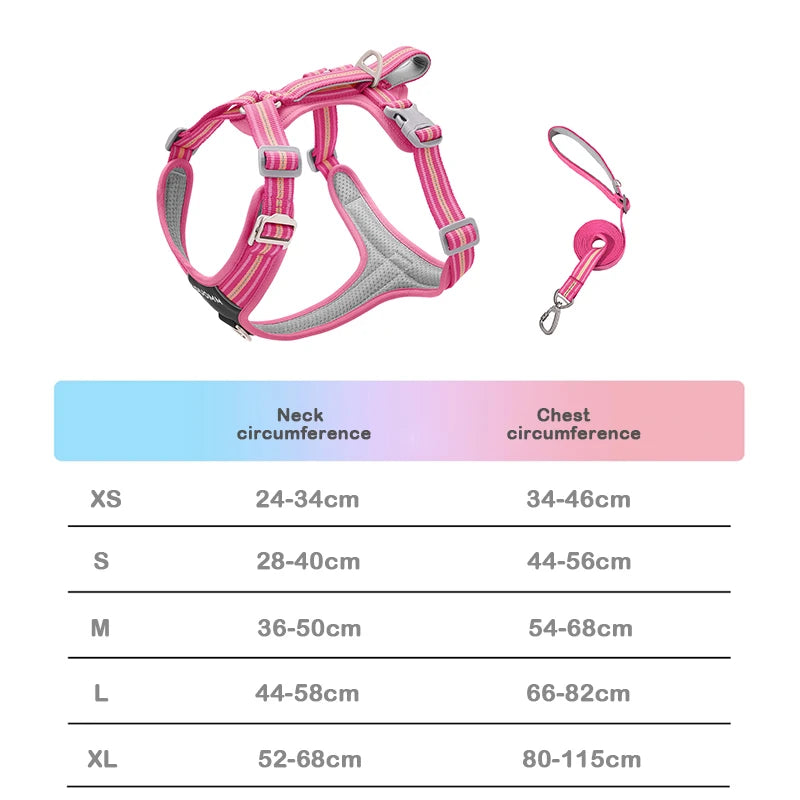 No-Pull, Heavy-Duty Vest Harness; Matching Leash