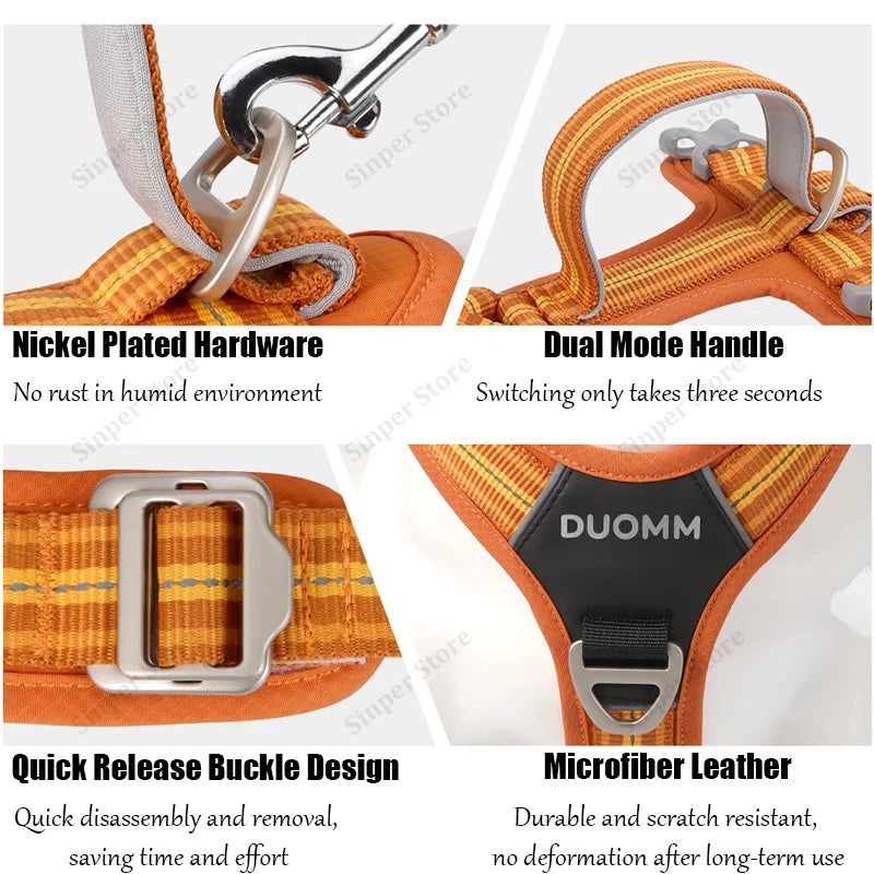 No-Pull, Heavy-Duty Vest Harness & Leash Set
