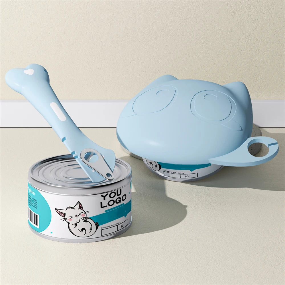 Silicone Cat Food Can Lid and Spoon Set
