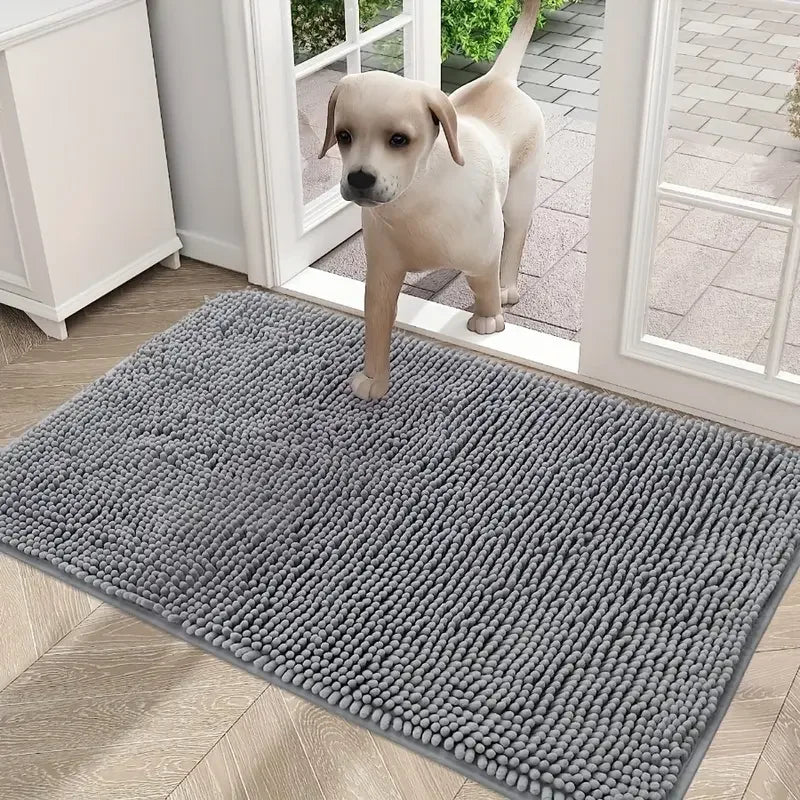 Doggy Entrance Dense Chenille Mat; 2 Colors
