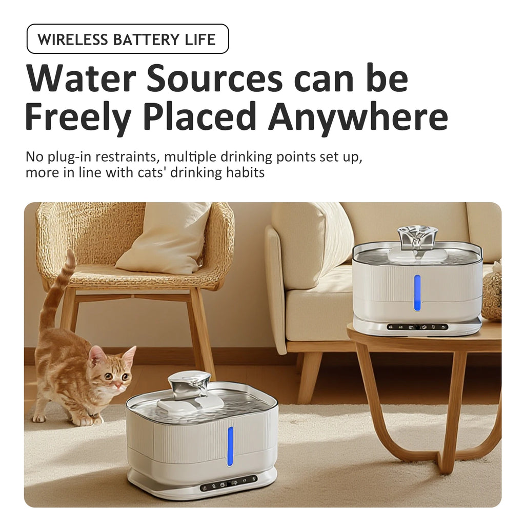 Cat LED Wireless Water Fountain, Smart Sensor