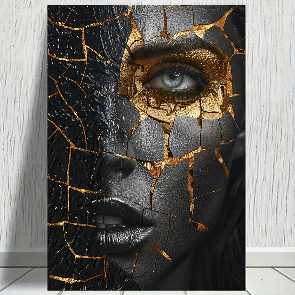 Modern Art Mosaic Woman on Canvas Painting