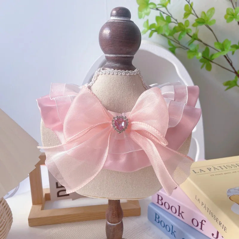 Pet Lace Necklace, Princess Bow Scarf