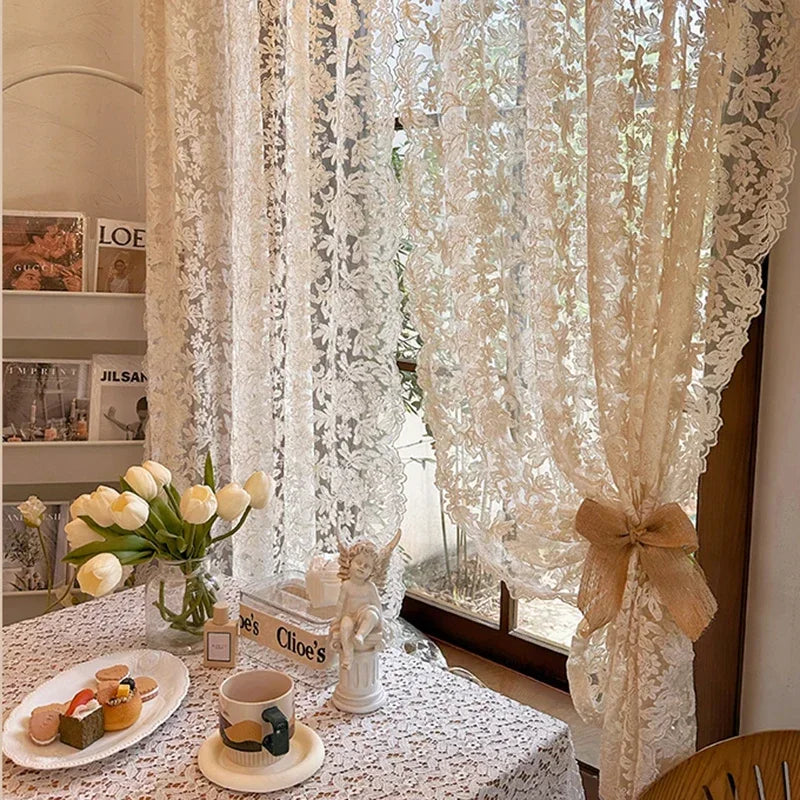 French Style Romantic Lace Tulle Window Coverings