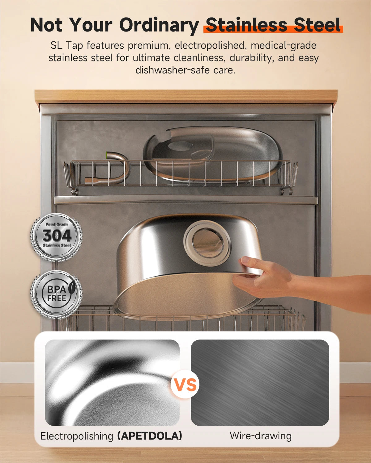 7L Dog Water Fountain, 304 Stainless Steel