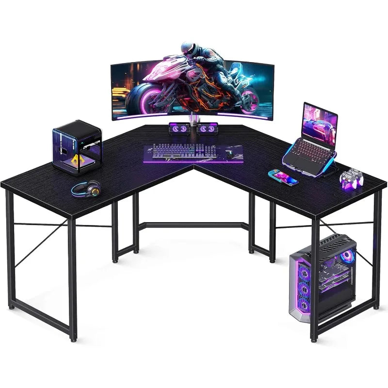 L-Shaped Space Saving Corner Workstation or Gaming Desk