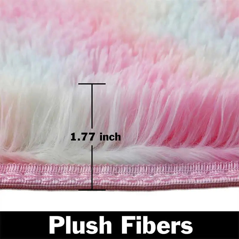 Rainbow Shag Rug; 1.8" Long Plush Fibers