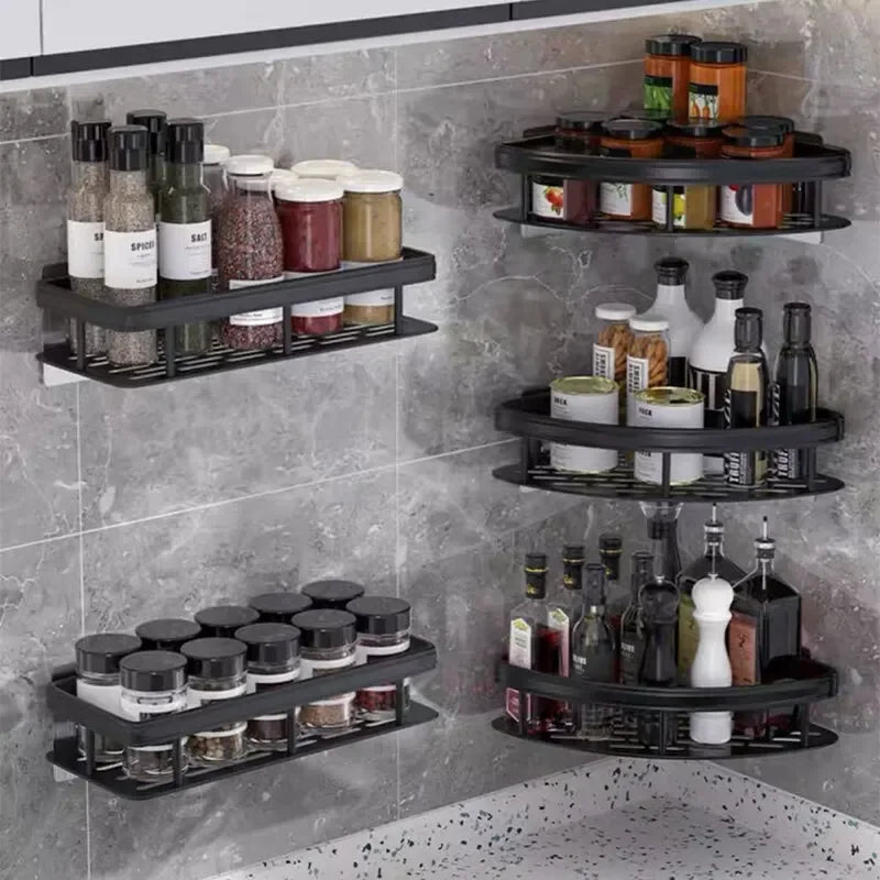 Shower Straight or Corner Shelves; No-Drill Wall Mount
