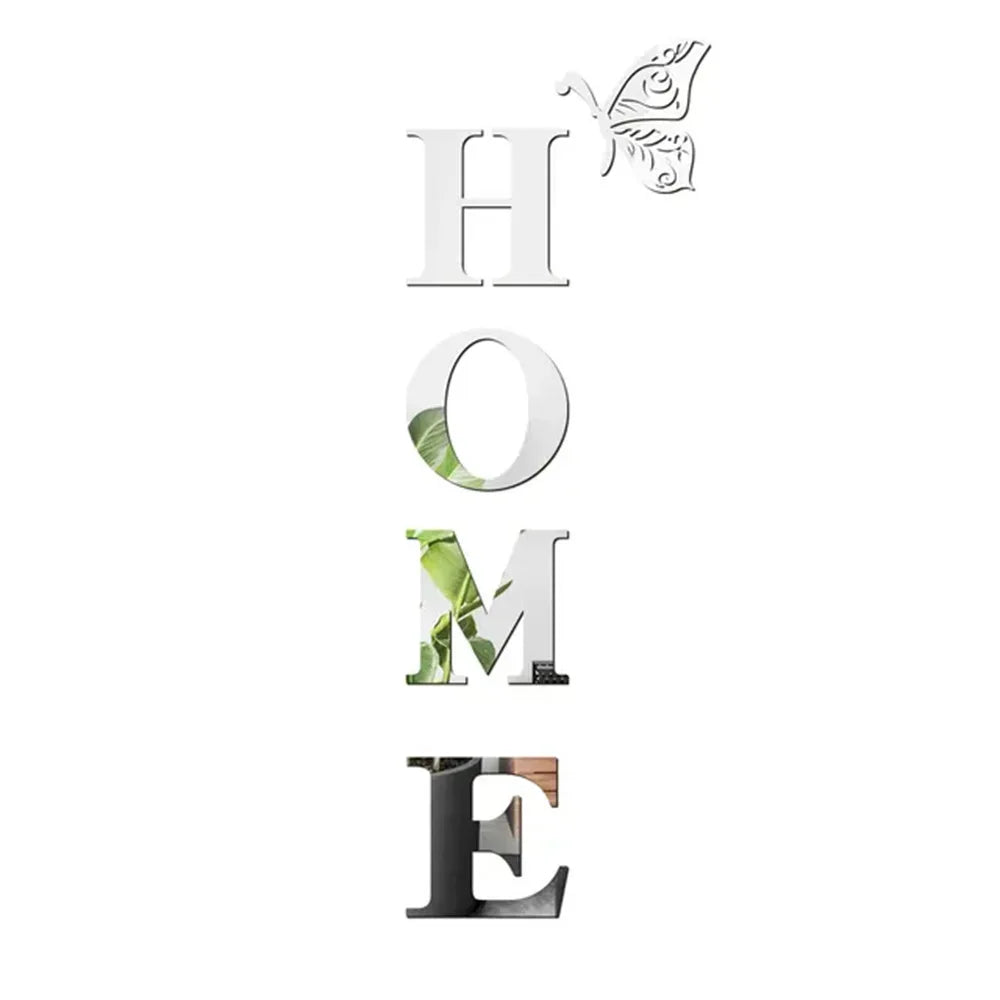HOME Logo 3D Mirror Wall Entrance Decoration