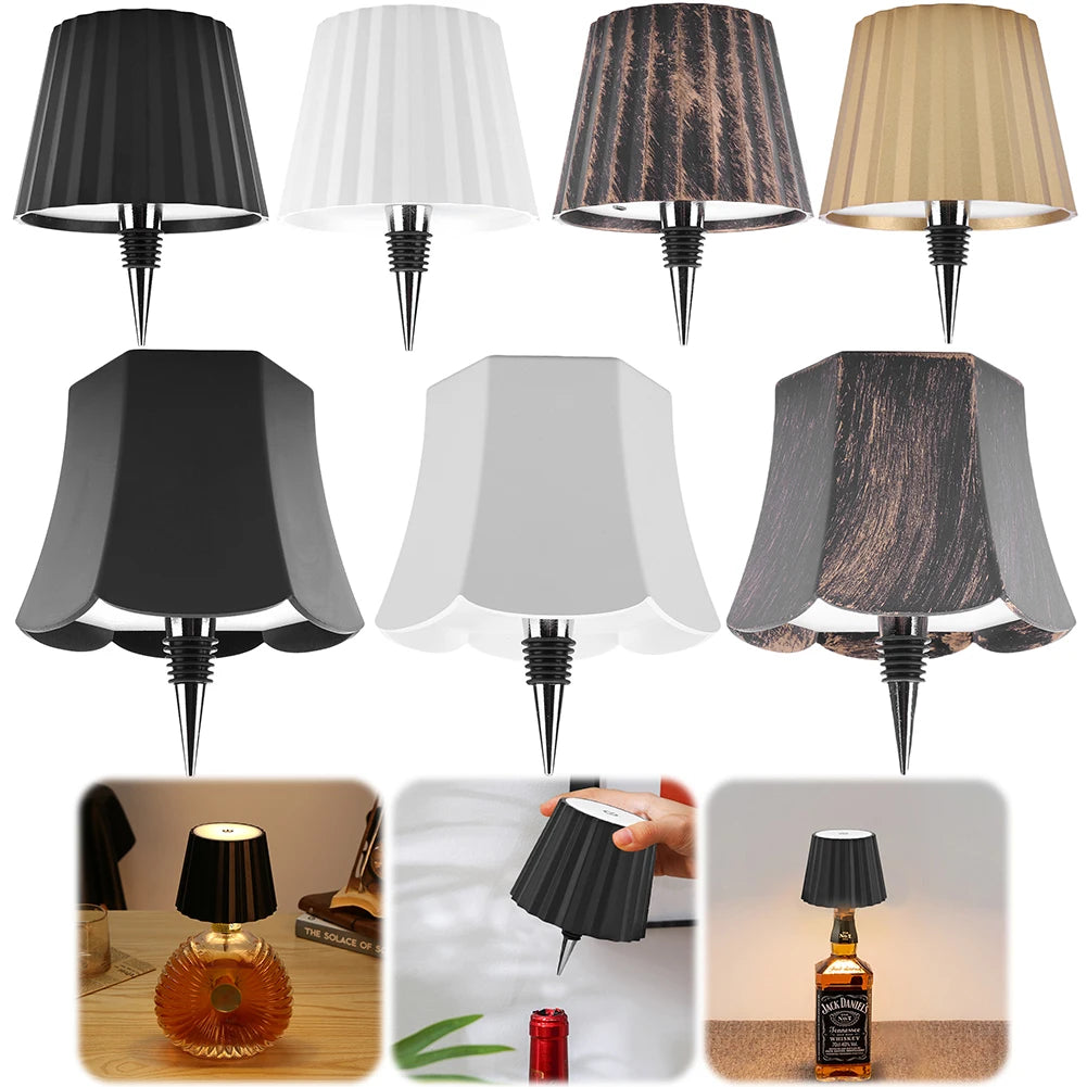 1Pcs Bottle Table Lamp, Wireless , Touch Control, 7 Styles