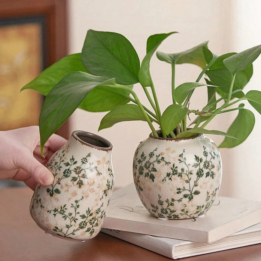 Handmade Bohemian Art Ice Crackle Ceramic Vases