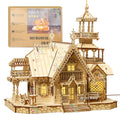 3D Wooden Puzzle Villa House with Light Assembly