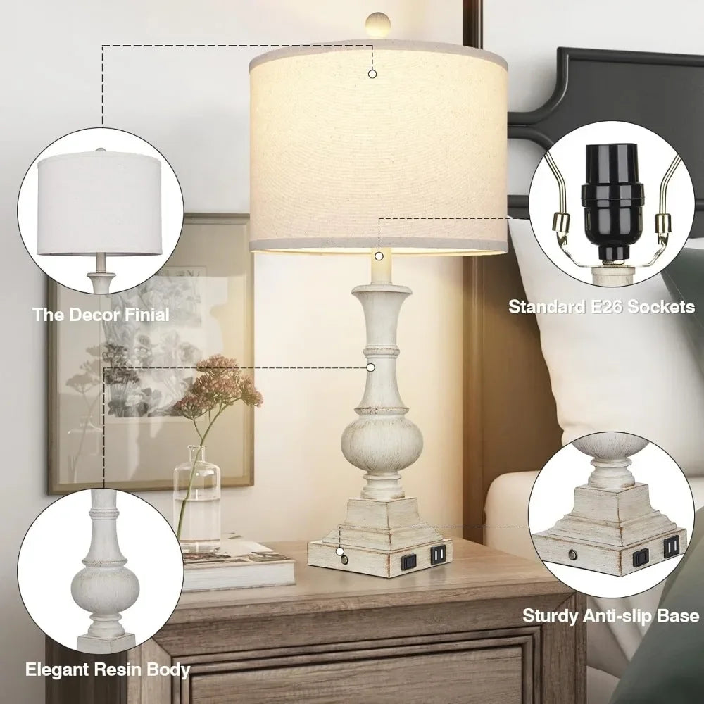 Retro Table Lamps, Set Of 2; Touch Control