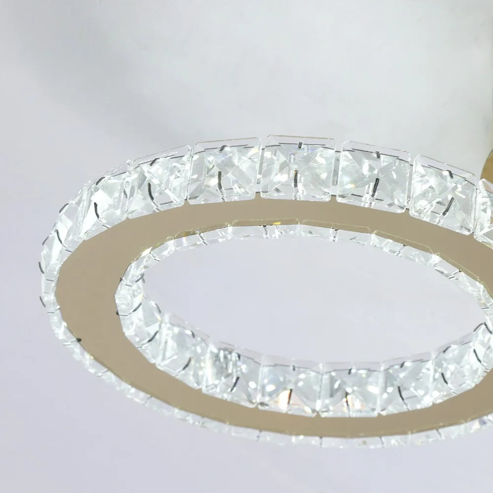 Luxury LED Crystal Ceiling Chandelier, 5-Ring or 3-Ring