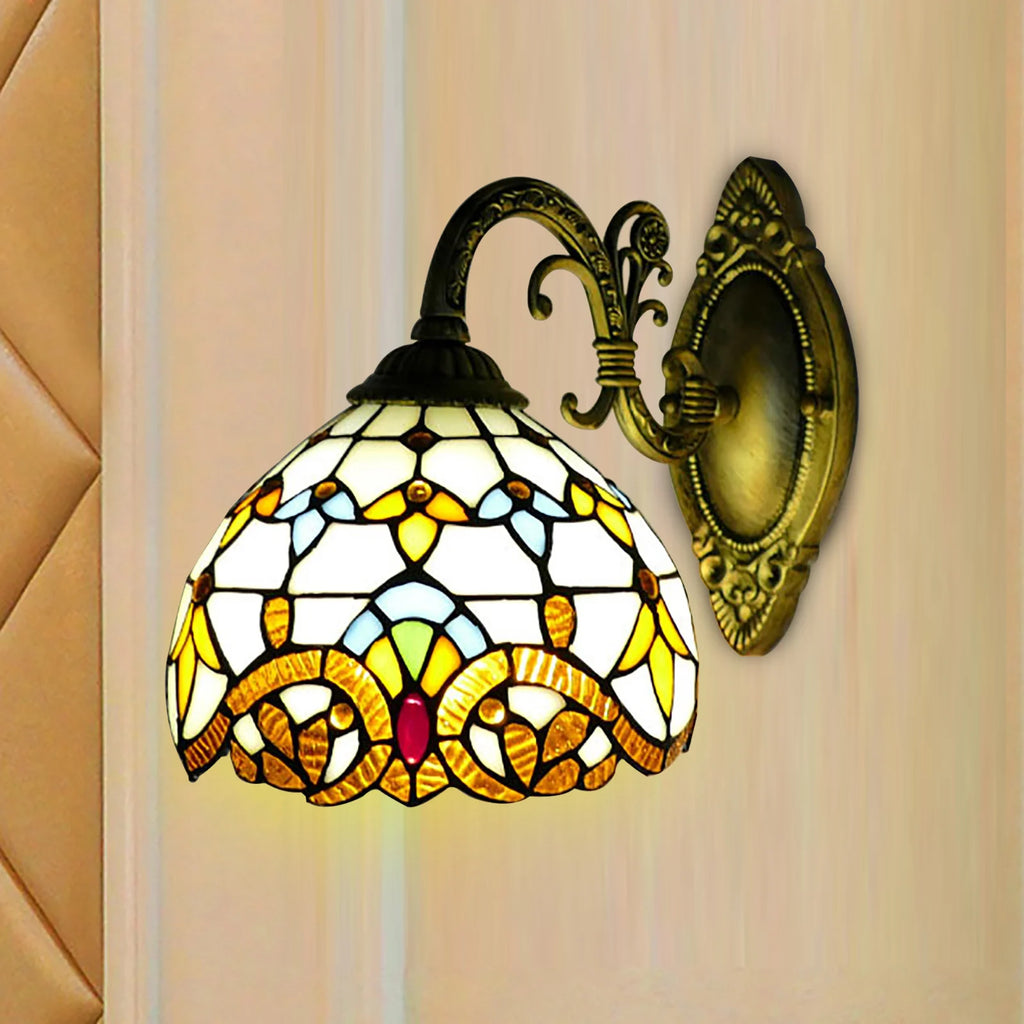 Tiffany Style Glass Dome Wall Lamp
