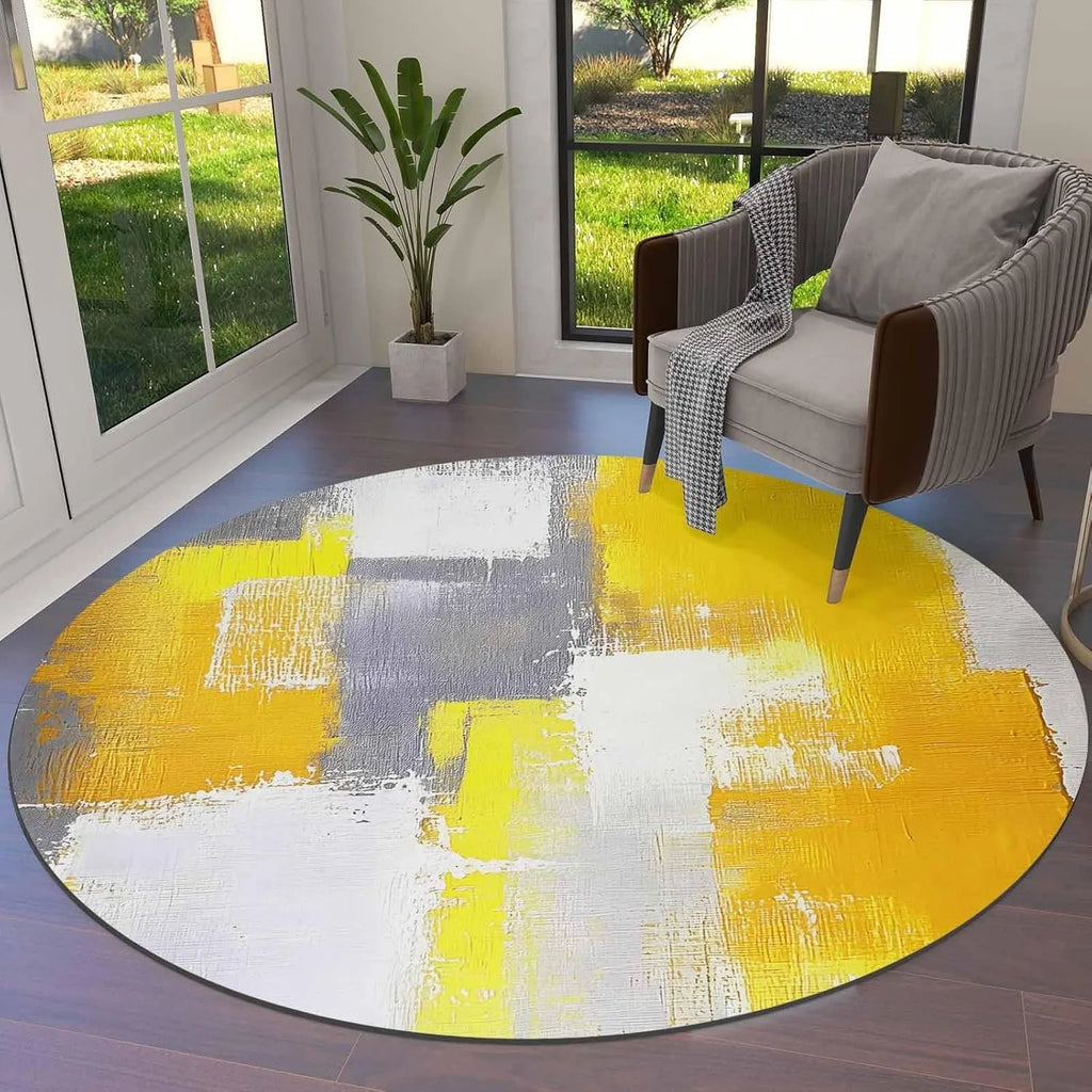 Modern Abstract Art Rug; Washable, 3 Designs/Sizes