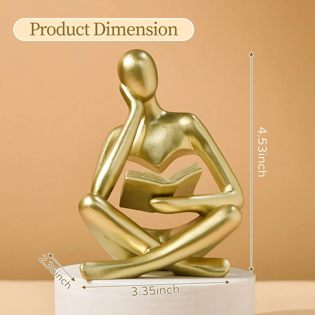 Abstract Art, Reading Thinker Sculpture Figurine