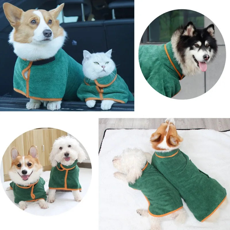 Pet Bathrobe, Full Body Drying Towel