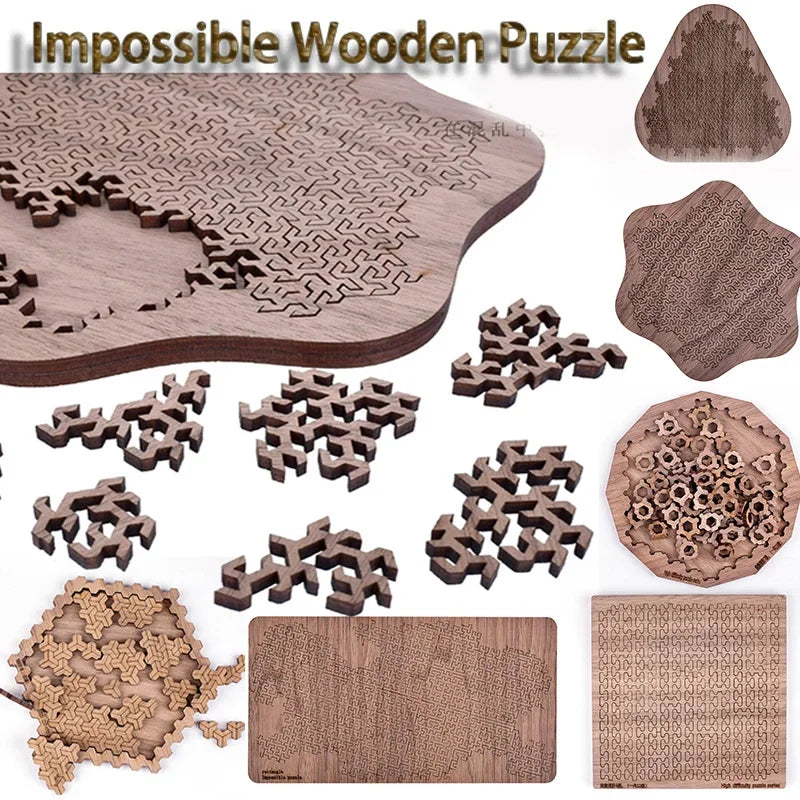 Impossible Wooden Jigsaw Puzzles For Adults; Brain-teasers