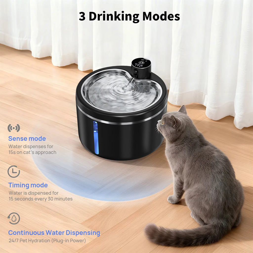3L Stainless Steel Pet Water Fountain