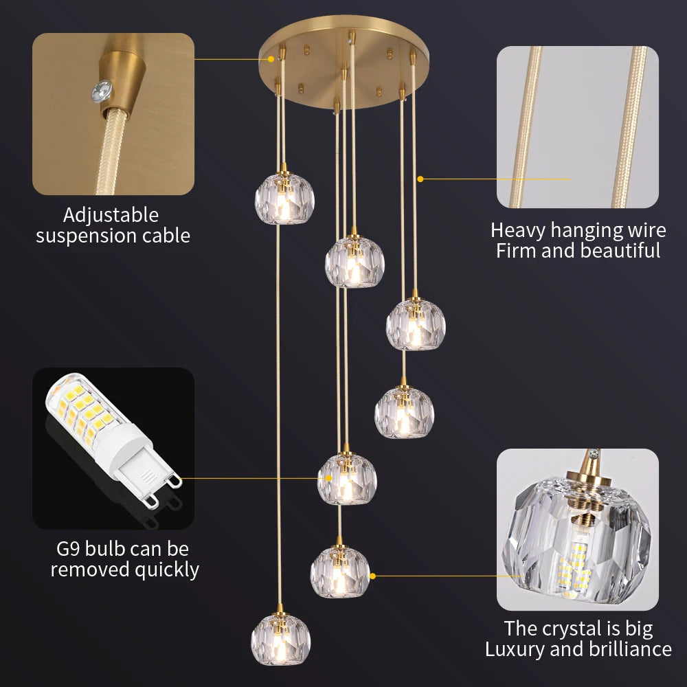 Crystal Pendant Lights; Customize Design Shapes,