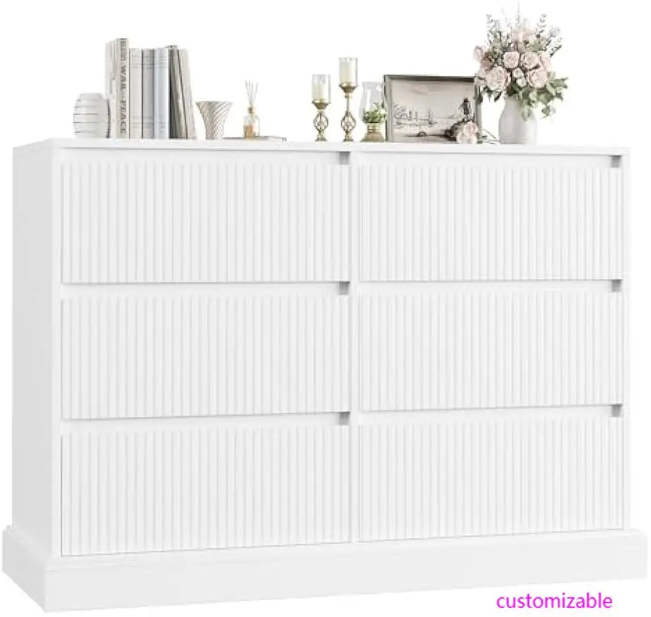Modern 6-Drawer Dresser; Dining Room Sideboard