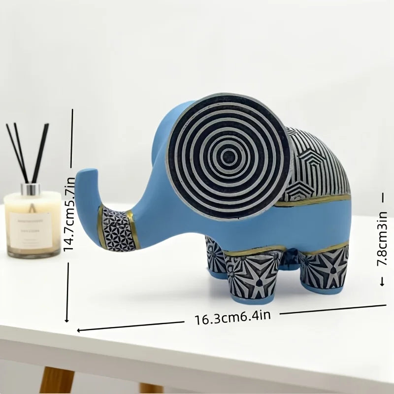 Elegant Blue Minimalist Elephant Statue