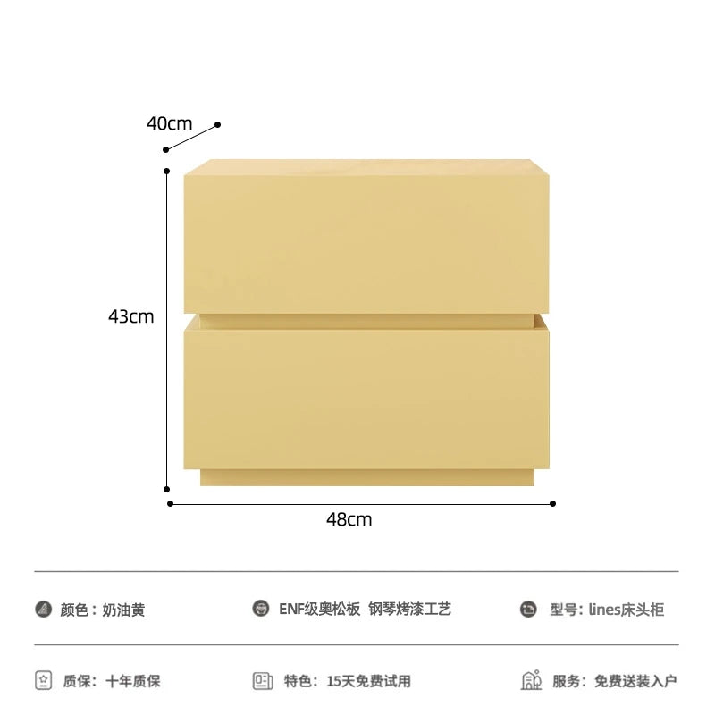 Modern Minimalist Bedside Nightstand; Luxury Decor