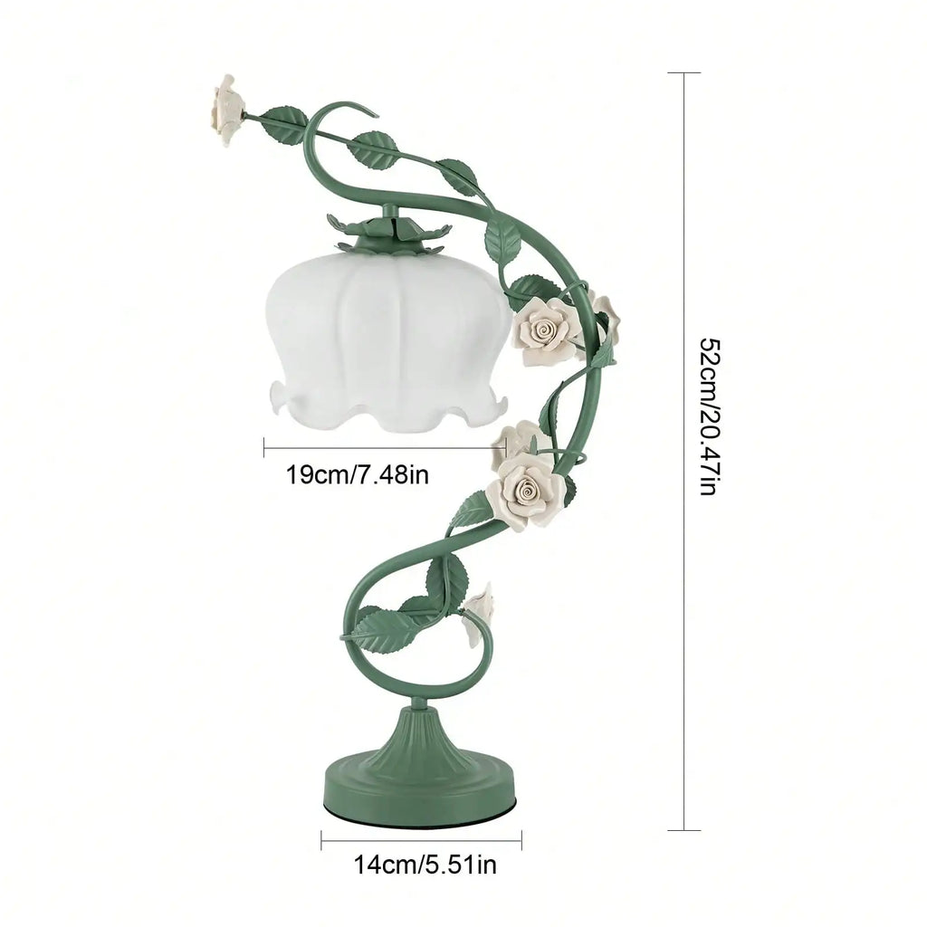 Stained Glass Flower Reading Lamp, 20" Tall