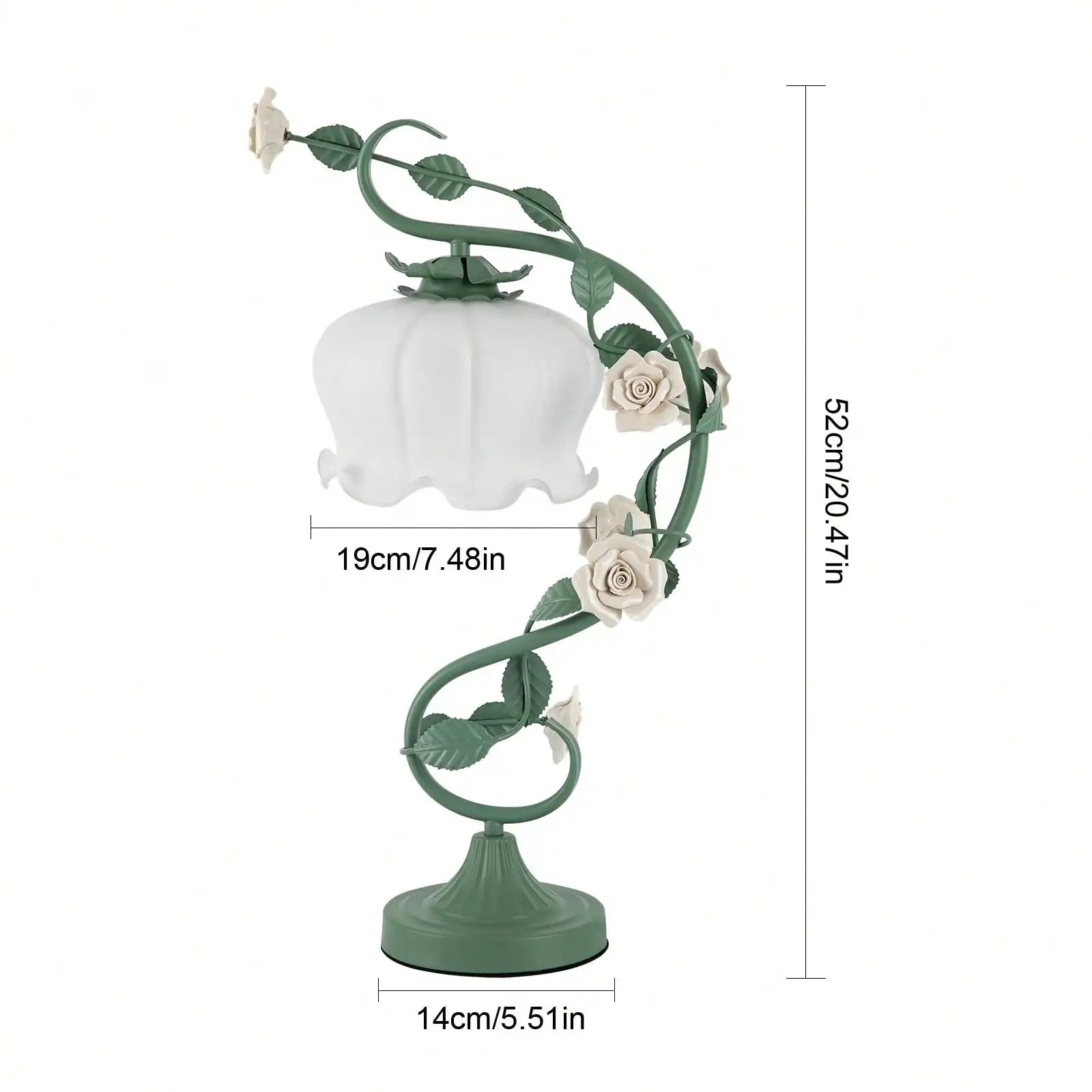 Stained Glass Flower Reading Lamp, 20" Tall