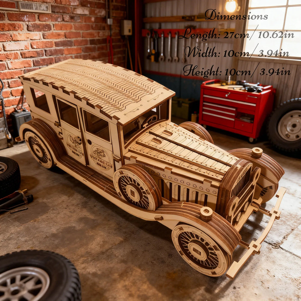 3D Wooden Puzzle Vintage Car Model Exquisite