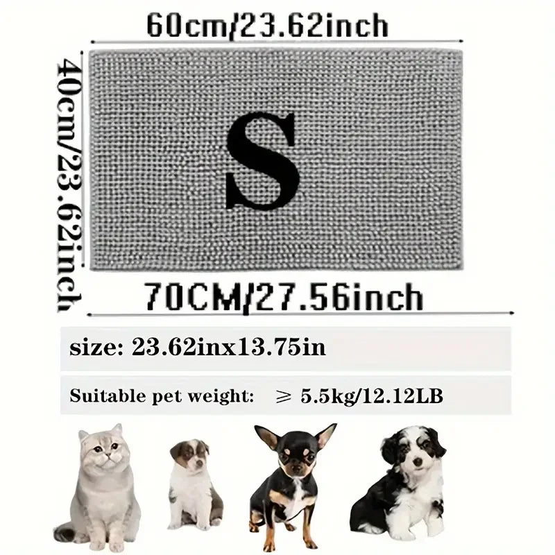Dirty Paws Mat; Absorbs Moisture, Sand, Dirt, Washable
