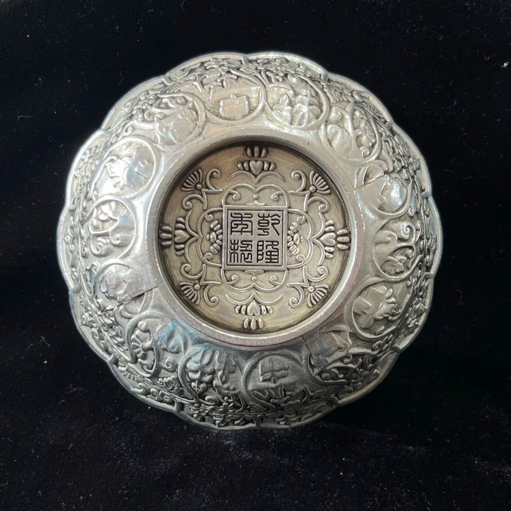Tibetan Silver Lace Embossed Bowl